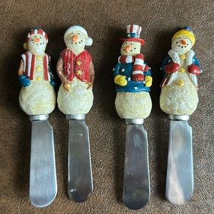 Snowman appetizer knives